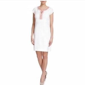 Boden White Dress with Red Accents